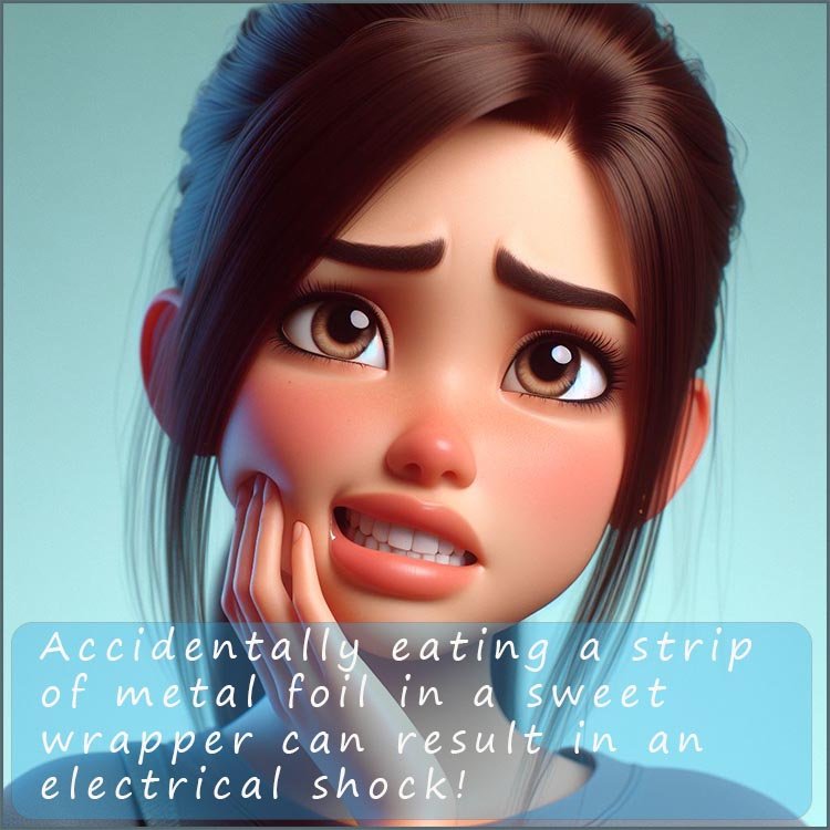 Young girl getting an electric shock